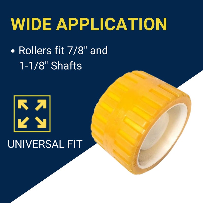 Tie Down Engineering Hull Sav'r 5 inch PVC Ribbed Wobble Roller Kit | 7/8 inch and 1-1/8 inch Shafts | Boat Trailer Parts & Accessories | Boat Trailer Roller Kit - Image 3